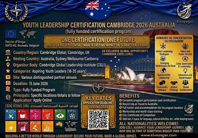 Youth Leadership Certification Cambridge 2026 (Fully Funded) - Dates of Program: 01- 05 September, 2026