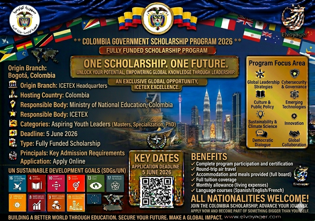 Colombia Government Scholarship 2026 (Fully Funded) - Degree Level: Postgraduate (Master’s / Specialization)