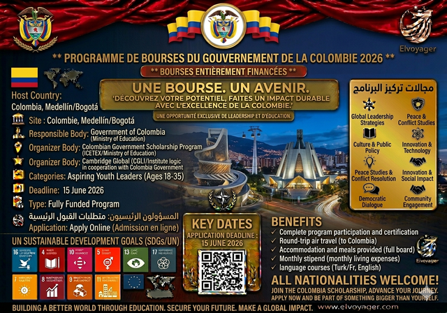 Bourse du gouvernement colombien 2026 (entièrement financée) - Niveau d'études : Post-universitaire (Master / Spécialisation)