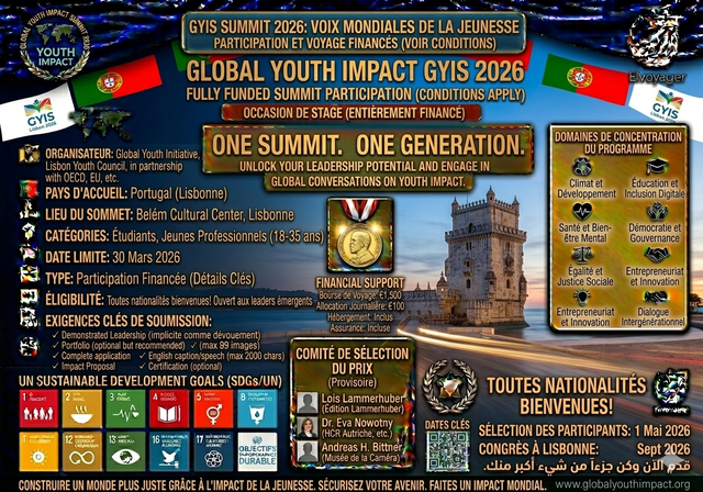 Global Youth Impact Summit 2026 in Portugal (GYIS) - Application Deadline: 1 July 2026