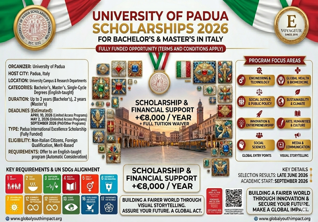 University of Padua Scholarships in Italy 2026 (Fully Funded) - Study Level: Bachelor, Masters & PhD