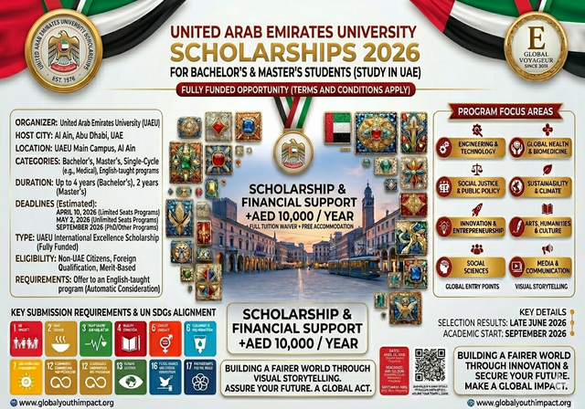 United Arab Emirates University Scholarships 2026 (Study in UAE) - Study Levels: Bachelor’s, Master’s, PhD