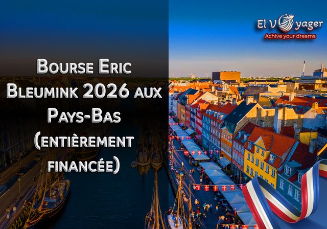 Bourse Eric Bleumink 2026 aux Pays-Bas (entièrement financée) - Niveau d'études : Master (MA/MA/LLM)