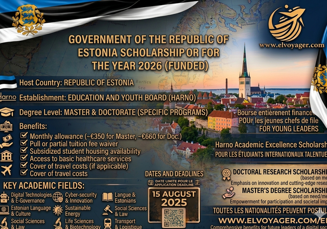 Republic of Estonia Government Scholarships 2026 (Funded) - Degree Level: Short Programs, Master’s, PhD