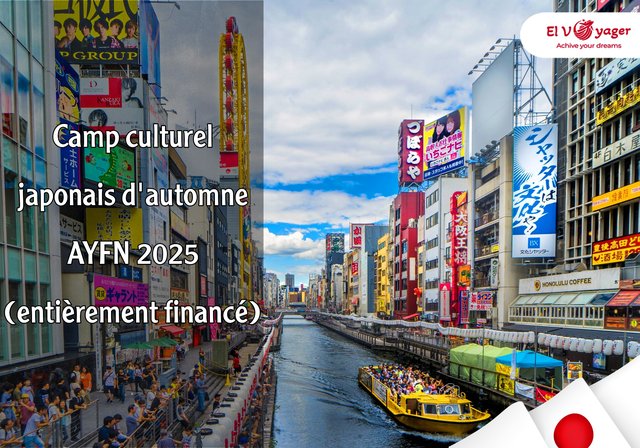 Camp culturel japonais d'automne AYFN 2025 (entièrement financé) - Les candidatures sont désormais ouvertes pour le camp culturel japonais AYFN automne 2025. Êtes-vous prêt à explorer la culture japonaise et à vous faire des amis dans le monde entier ? Eh bien, voici votre chance d'explorer le Japon avec une bourse de voyage entièrement financée. Il s'agit d'un camp d'entraînement international d'une semaine entièrement financé pour les candidats du monde entier . Le camp se tiendra du 19 au 24 octobre 2025 à Osaka , Kyoto et Nara. Le camp est organisé par le Réseau d'amitié des jeunes de l'ASEAN (AYFN). Ouvert aux candidats de tout niveau académique . Ce programme a offert l’opportunité de participer à un programme d’immersion culturelle japonaise à court terme. Le programme vise à donner aux participants une compréhension de la culture japonaise et de la langue japonaise. Vous trouverez ci-dessous plus de détails sur les exigences et le processus de candidature du camp AYFN Japon.