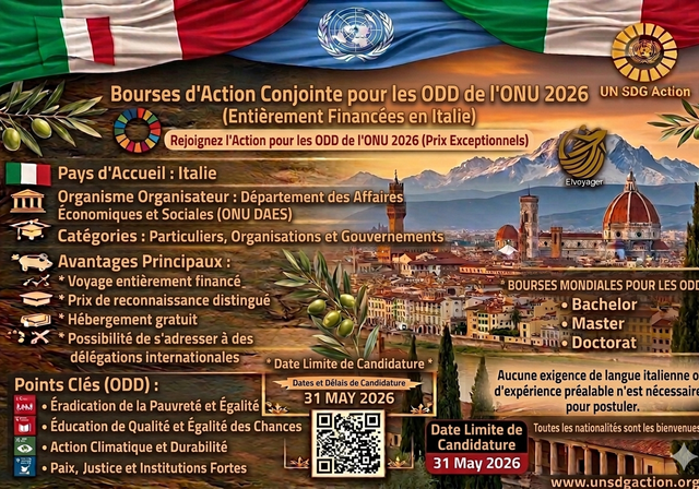 Prix ​​d'action des Nations Unies pour les ODD 2026 (entièrement financés en Italie) - Date limite : 17 mai 2026