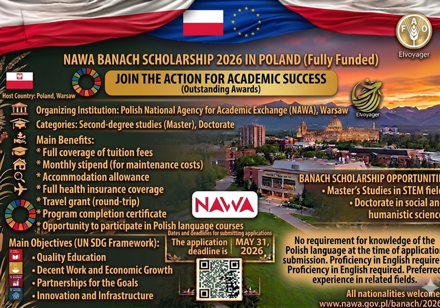 NAWA Banach Scholarship 2026 in Poland (Fully Funded) - Degree Level: Master’s Degree