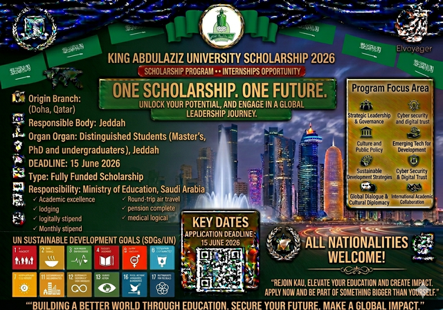 King Abdulaziz University Scholarship 2026 (Fully Funded) - Degree Levels: Bachelor’s, Master’s, PhD