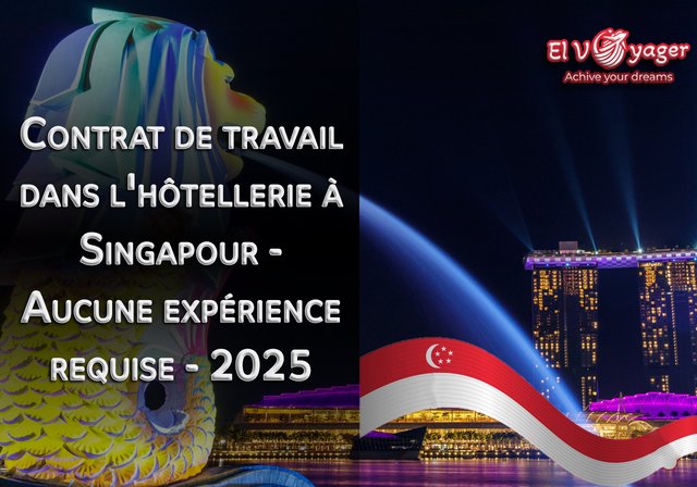 Contrat de travail dans l'hôtellerie à Singapour - Aucune expérience requise - 2025 - Aucune formation supérieure requise – Salaire : 2 900 $