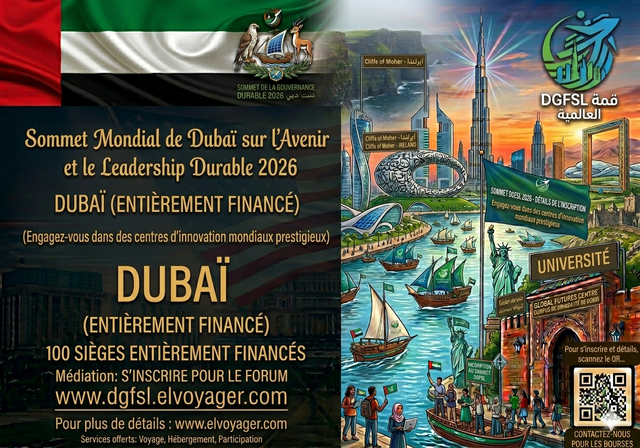 Sommet mondial de Dubaï sur l'avenir et le leadership durable 2026 (entièrement financé) - Durée : 4 jours (3 nuits)